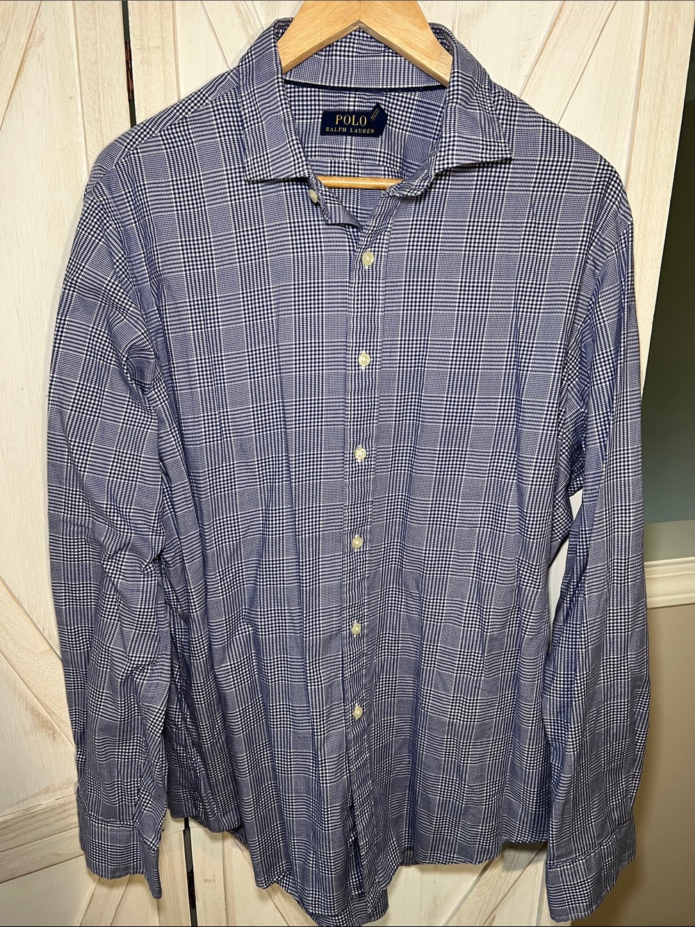 Polo by Ralph Lauren Navy and White Check Dress Shirt